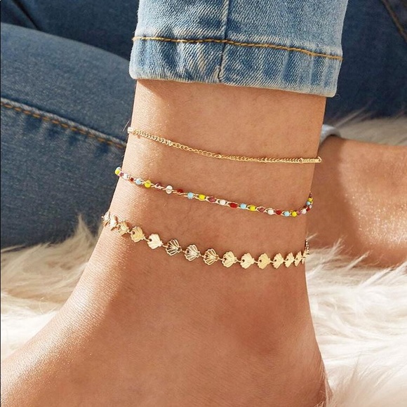 Urban Outfitters Jewelry - 3/$30 💛 3pc Boho Anklet